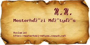 Mesterházi Mátyás névjegykártya