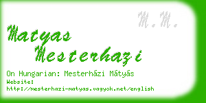 matyas mesterhazi business card