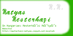 matyas mesterhazi business card